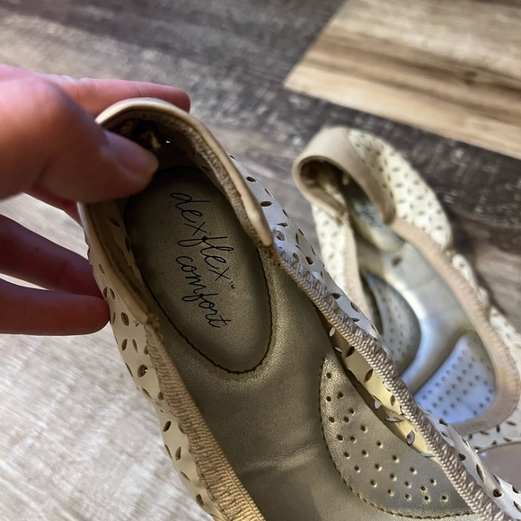 Beige Perforated Women's Flats - Picture 2 of 4